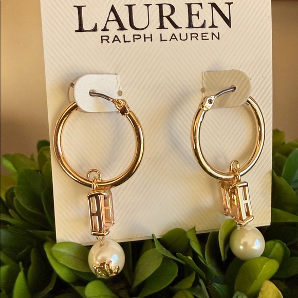 LAUREN Ralph Lauren ELEGANT GOLD-TONE HOOP EARRINGS 🌟NWT🌟 - Picture 5 of 10
